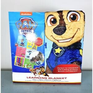Paw Patrol Learning Plush Blanket 60in x 90in & 1 Character Selection Piece NEW